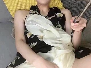 korean-style japanese shemale moans sexy during intense masturbation