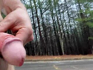 voyeur catches clitlicker662 flashing hairy pussy in forest orgasm frenzy