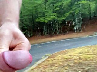 voyeur catches clitlicker662 flashing hairy pussy in forest orgasm frenzy