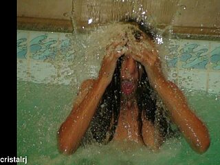 Behind-the-scenes Rio hotel tease with curvy Brazilian wife in lingerie