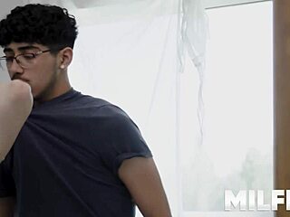 Busty milf caught naked in shower seduces with ass licking and shower pussy dive