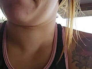 mystery skirt flash reveals bare ass on balcony exhibition