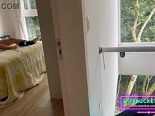 amateur milf caught fucking hubby in parents' bedroom