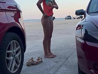Watch My Wild Public Car Dressing Compilation Outdoor Amateur Thrills!