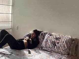 Step babe fingers wet pussy after catching me spying 😏🔥