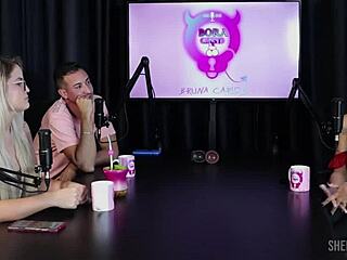 Charllottye's Sheer Red Glamour Comp with Bruna Carlos BDSM Group Tease