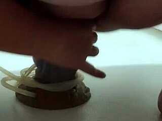 chubby fat girl showers huge ass with extra large apollo bad dragon dildo 🍑🚿