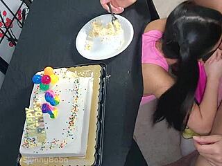 Intense 18th Birthday Fuck for Petite Cheating Student