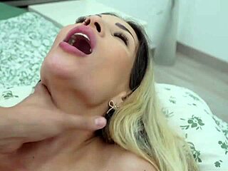 Hardcore threesome slams double anal creampie