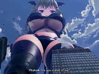two massive giantesses tower over city crushing everything below