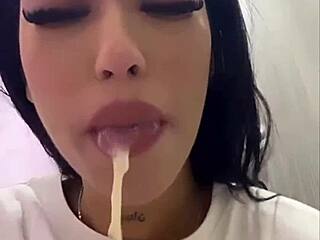 Colombian teen pukes sloppy deepthroat humiliation