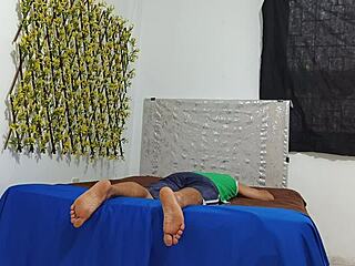 neighbors tease muscular stud until he explodes still fucking