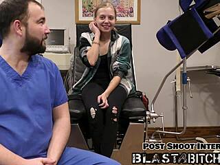 Ava spreads wide sucking cock before pussy cum blast