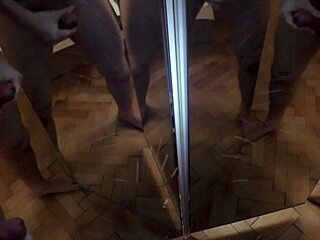 One Stud Blasts Cumshot on Six Mirror Cocks