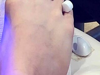 Shemale's fetish foot worship session gets intense