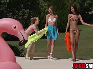 petite ebony teens foursome with huge black cock