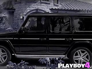 huge tits milf latina washes car in lingerie with busty friends