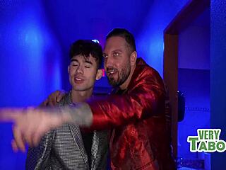 tiny teen takes on two guys in wild taboo mmf pounding