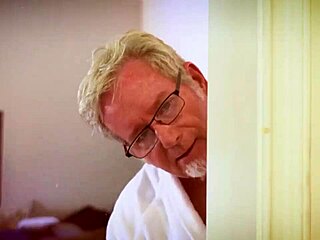 playful blonde babe's pink pussy LICKED and PLOWED by old man!