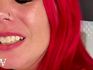 Redhead model chokes on huge black cock foot fetish pounding