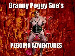 Granny Peggy Sue Strokes With Strapon Play