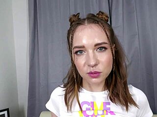 Anal Pounds Tiny Goldie with Gaping Cum Mouth
