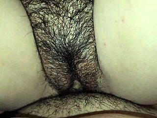 chubby latina moans in juicy pussy creampie closeup