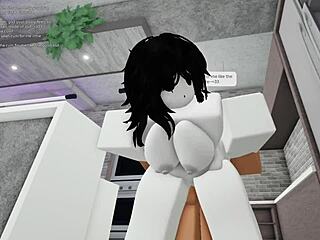 Virgin Slut Takes Monster Cock Creampie While Groping Herself