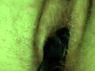 curvy milf maid stuffs panties in hairy pussy masturbates with dildo