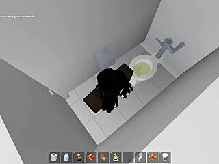 roblox babe gets risky public bathroom pounding thrill