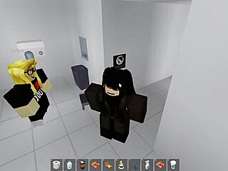 roblox babe gets risky public bathroom pounding thrill