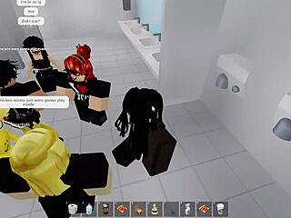 roblox babe gets risky public bathroom pounding thrill