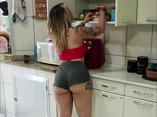 hot maid's huge ass leads to sloppy blowjob