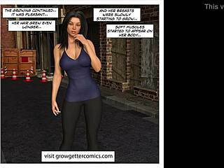 Female Bodybuilder Superhero Transforms In Muscle Growth Comic