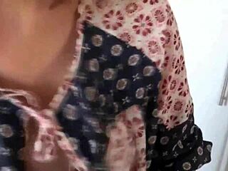 Too excited showing big tits while friend's jerk off and cum