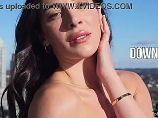 greek milf xris kovtos strips nude balcony lingerie tease