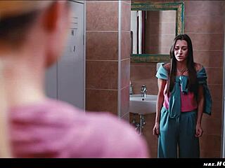 Zlata Shine gym anal pounded by huge XXL shemale futa cock