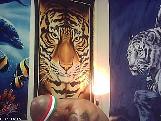 maxxx loadz strokes monster cock backstage with italian porn machine