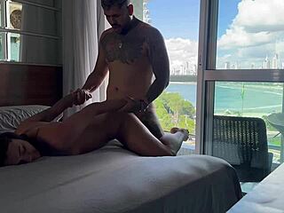 muscular ebony babe rides passionately on beach part two