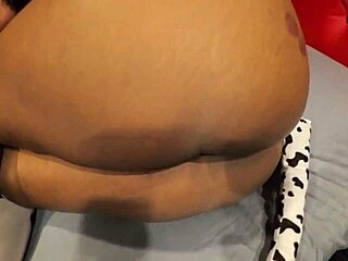 Nilmini Sheron Tries Cowgirl Costume with Ass Tease!