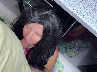 Stepmom stuck in washer takes anal then facial