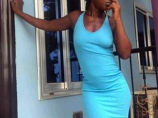 Crazy bitch shakes her ass wildly twerking on outdoor balcony.