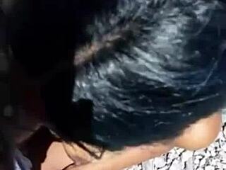 Fisherman hoses dirty ebony stripper's fat ass outdoor golden shower