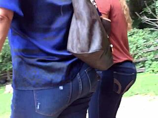 candid mexican teen's fat ass shakes in tight jeans