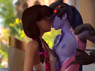 Animated girls kissing compilation music video