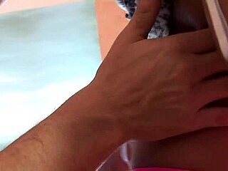 Sexy Brunette Panther Rides Bear in Fishnets Stockings