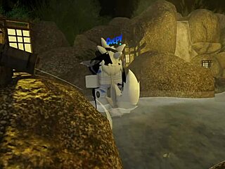 shark dives into rough furry bath creampie adventure in roblox