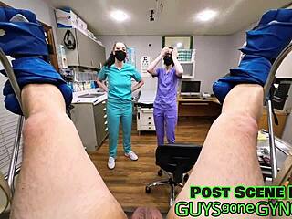 nurse azra iahmir and virgin luci starr extract cum in clinic closeup