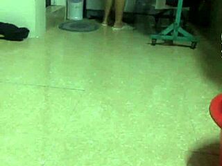 husband strips wife's pants for kitchen quickie!