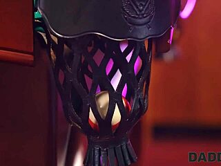 Rich girl's best friend slurps salty balls from old young ebony daddy